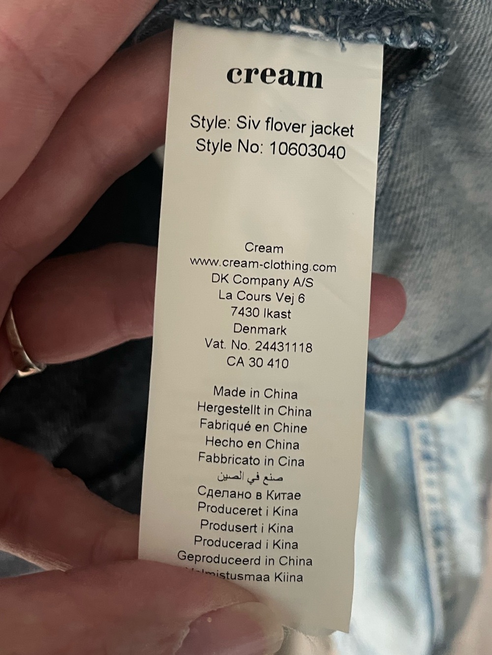Cream Embroidered Denim Jacket Fits - Picture 10 of 16